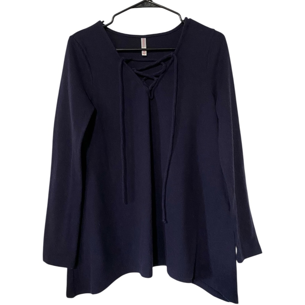 Xhilaration Navy Fuzzy Long Sleeve Top
